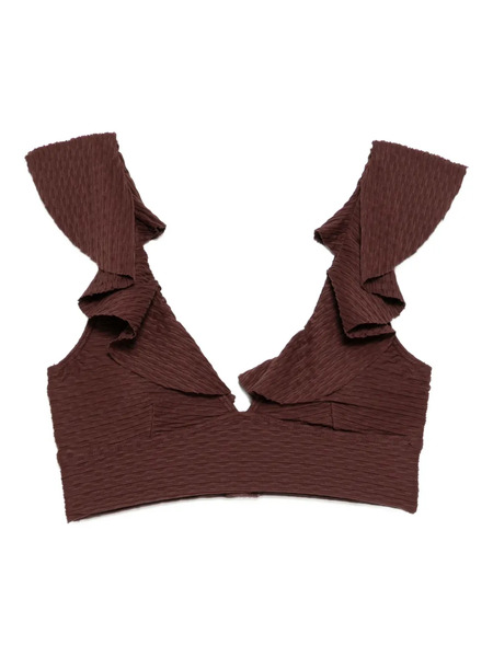  Duskii Frilled Swim Top - Brown 