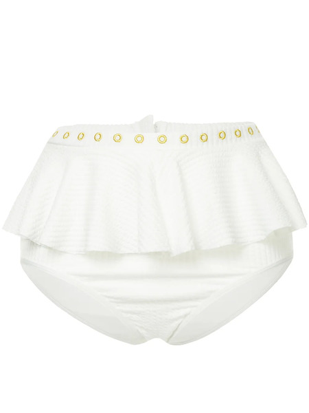  Duskii Venice Ruffled Bikini Bottom - White 
