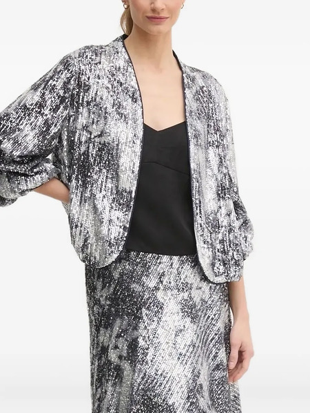  Dvf Diane Von Furstenberg Sequin-embellished Jacket - Silver 