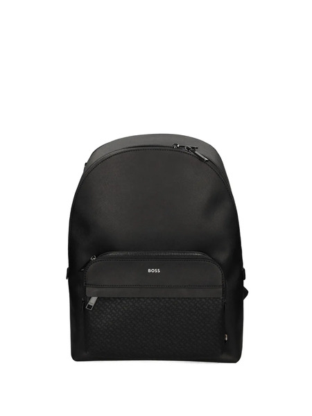  Ea7 Emporio Armani Patterned-panel Backpack - Black 