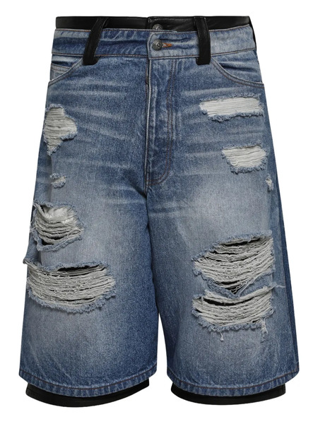  Earthling Vip Stacked Denim Shorts - Blue 