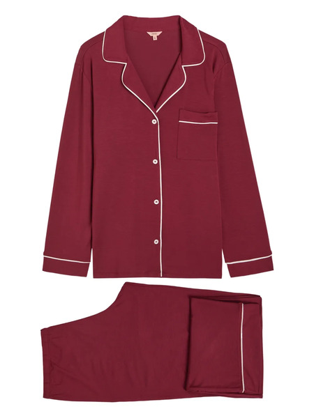  Eberjey Gisele Pocket Piped Pajamas - Red 