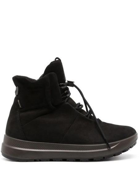  Ecco Solice Drawstring Suede Boots - Black 