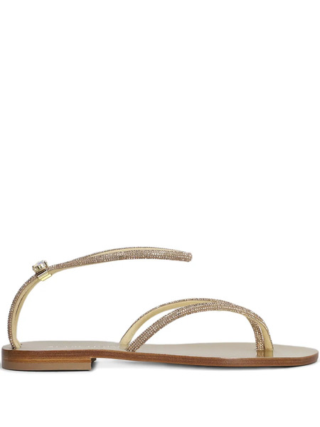  Eddi Cuomo Crystal-embellished Ankle-strap Sandals - Gold 