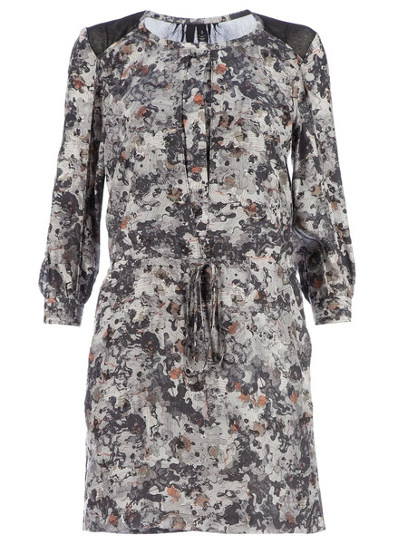  Edun Blotchy Print Shift Dress - Black 
