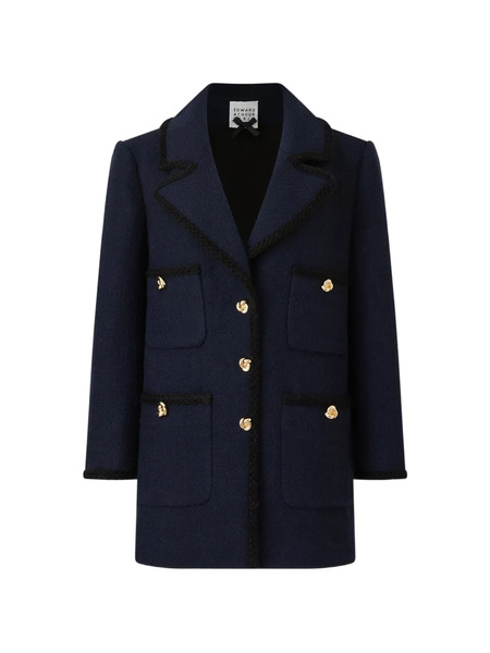  Edward Achour Paris Gold-tone Button Braided Jacket - Blue 