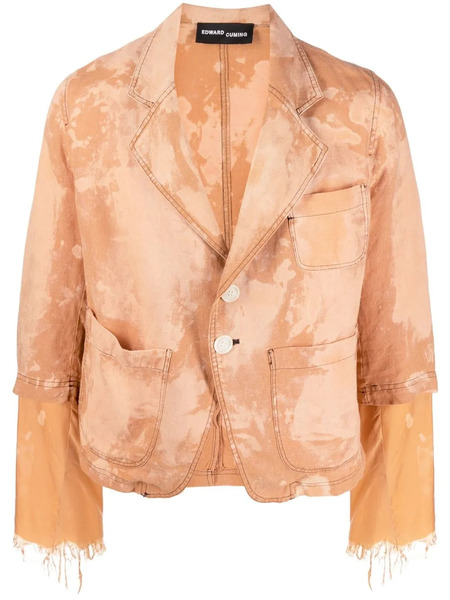  Edward Cuming Cropped Sleeve Bleach Blazer - Brown 