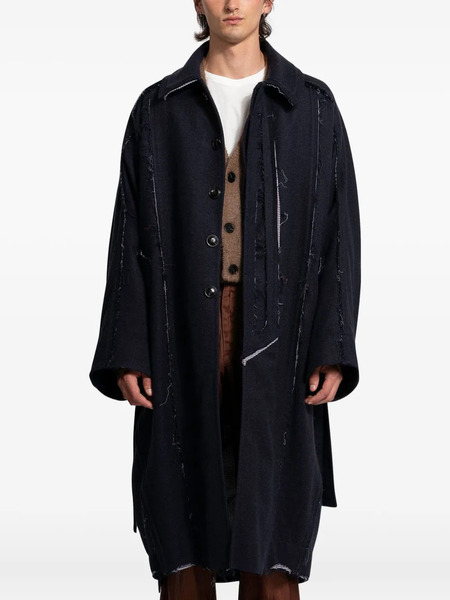  Edward Cuming Frayed Coat - Blue 