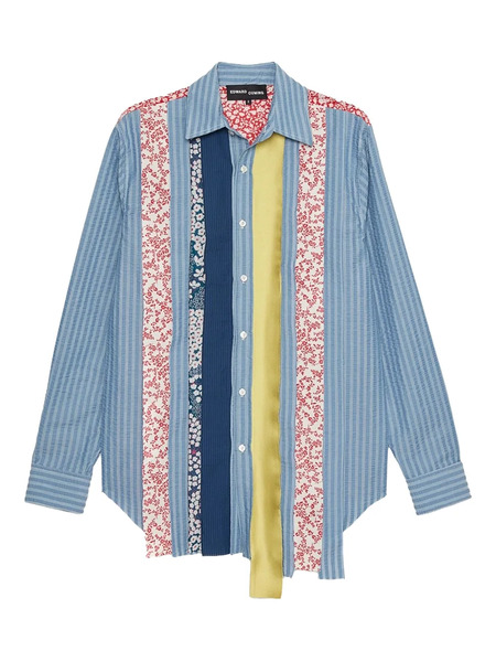  Edward Cuming Patchwork Shirt - Blue 