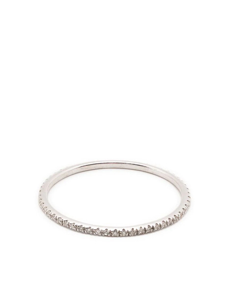  Ef Collection 14kt White Gold Diamond Eternity Stack Ring - Silver 