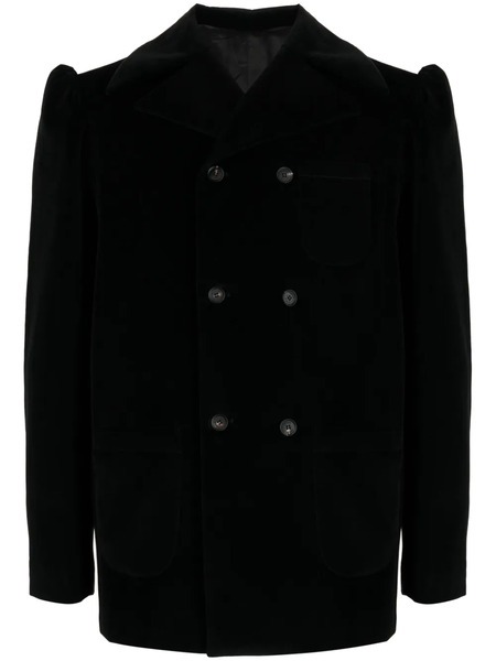  Egonlab. Double-breasted Velvet Blazer - Black 