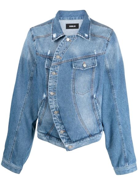  Egonlab. Ripped-detail Denim Jacket - Blue 