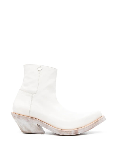  Egonlab. Spike Leather Boots - White 