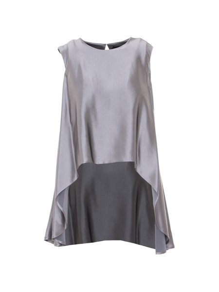  Eleh Asymmetric Round-neck Top - Grey 