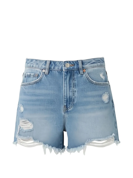  Eleh Distressed Frayed Shorts - Blue 