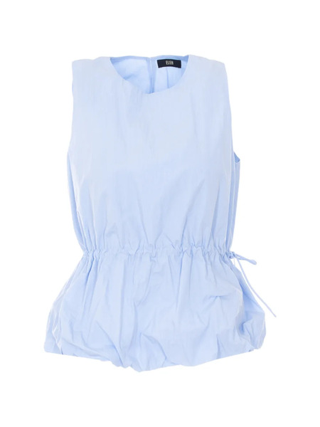  Eleh Draped Crew-neck Top - Blue 