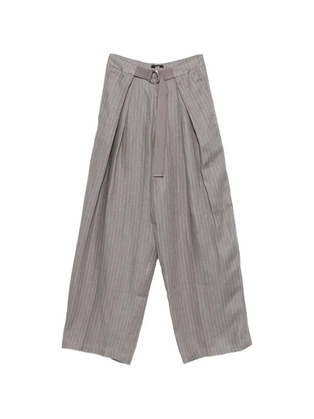  Eleh Pinstripe Belted Trousers - Grey 