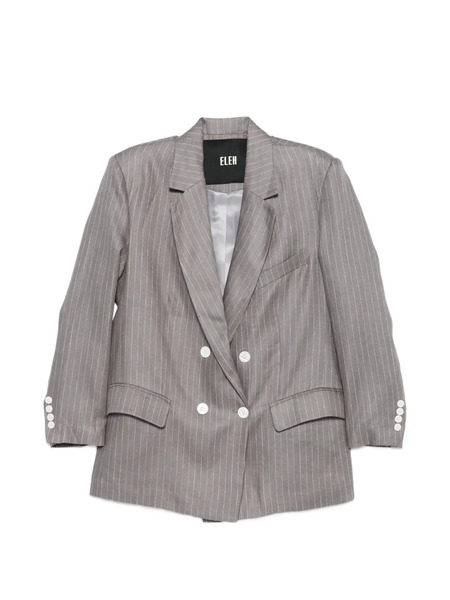  Eleh Pinstripe Double-breasted Blazer - Grey 