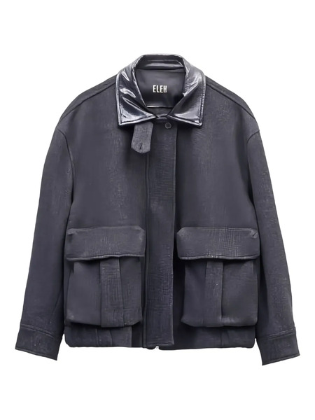  Eleh Pocket Collar Jacket - Black 
