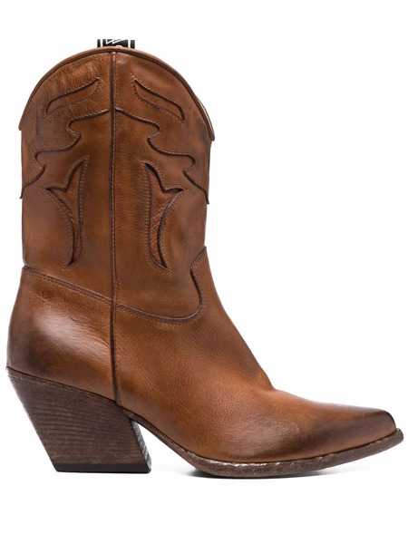  Elena Iachi Leather Ankle Boots - Brown 