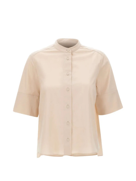  Elena Miro` Band Collar Buttoned Shirt - Neutrals 