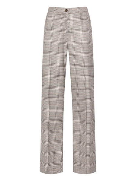  Elena Miro` Check-pattern Trousers - Neutrals 