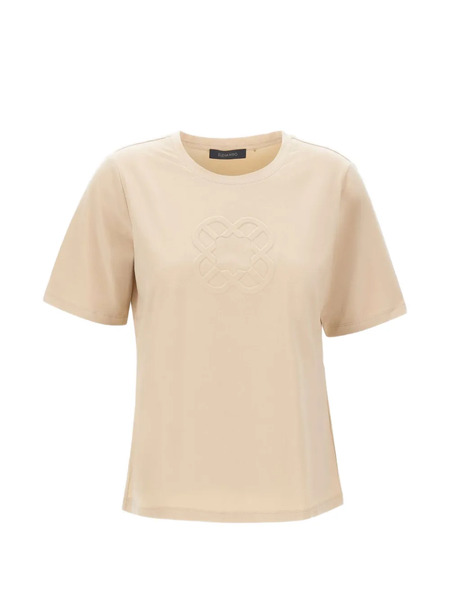 Elena Miro` Monogram-embossed T-shirt - Neutrals 