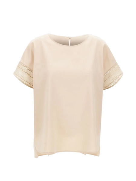  Elena Miro` Openwork Embroidered Blouse - Neutrals 