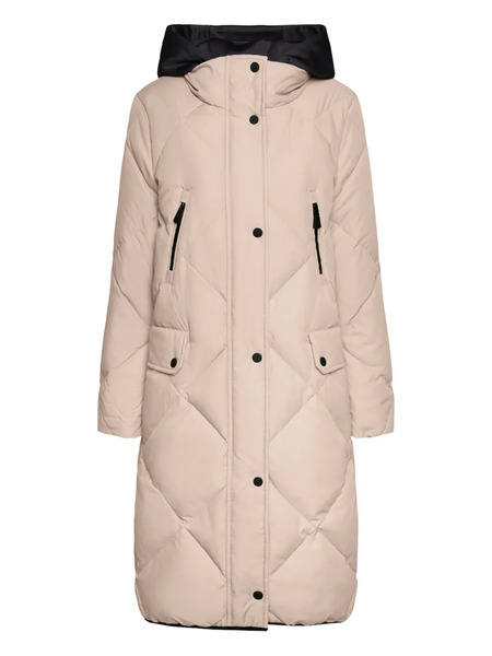  Elena Miro` Quilted Hooded Jacket - Neutrals 