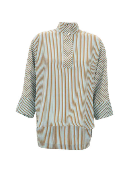  Elena Miro` Striped-pattern Blouse - Brown 