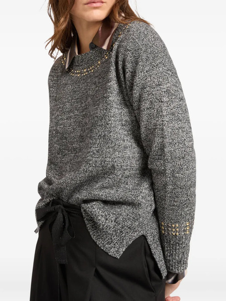  Elena Miro` Tacks-embellished Sweater - Grey 