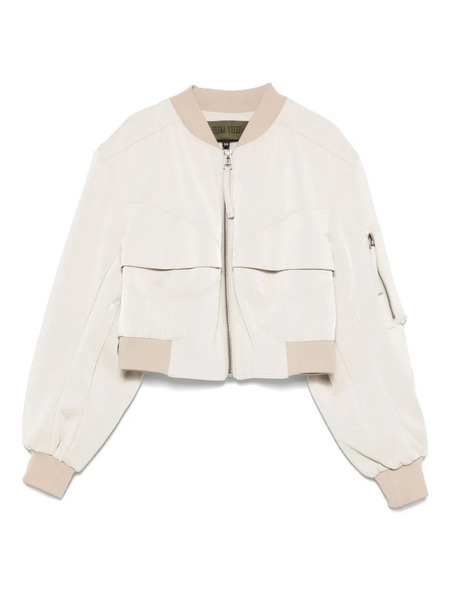  Elena Velez Bustier Bomber Jacket - Neutrals 