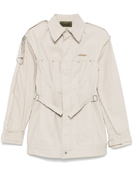  Elena Velez Darted Denim Jacket - Neutrals 