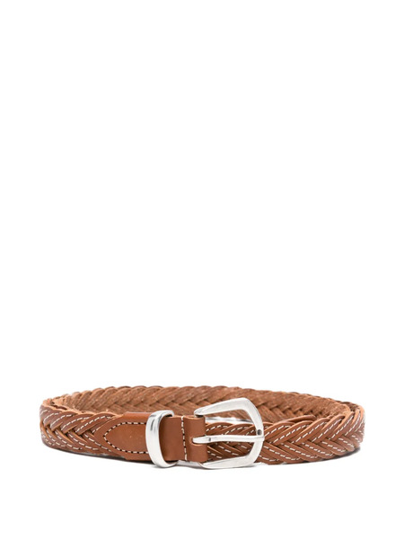  Eleventy Braided Leather Belt - Neutrals 