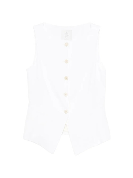  Eleventy Button Waistcoat - White 