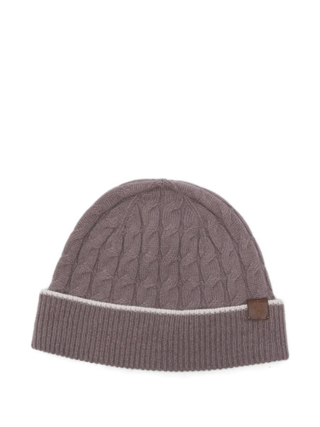  Eleventy Cable-knit Beanie Hat - Purple 
