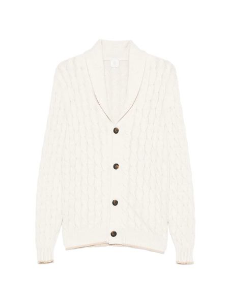  Eleventy Cable-knit Buttoned Cardigan - Neutrals 