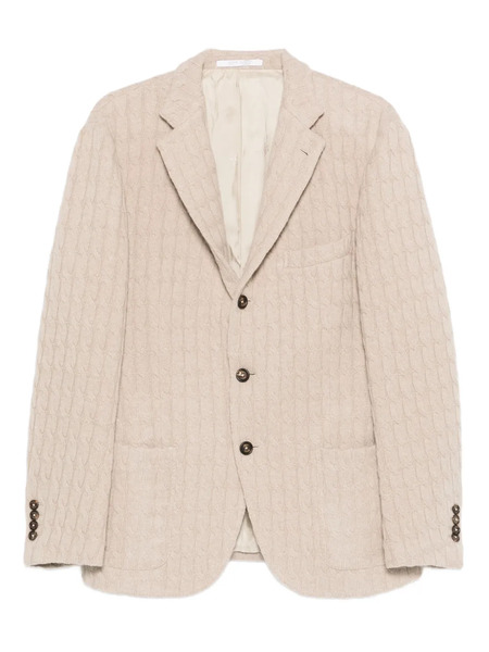  Eleventy Cable-knit Single-breasted Blazer - Neutrals 