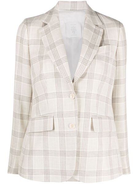 Eleventy Check-print Single-breasted Blazer - Neutrals 