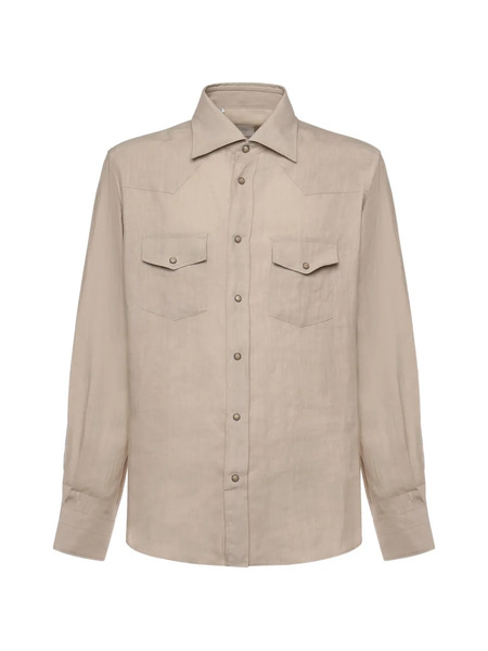  Eleventy Chest-pocket Shirt - Neutrals 