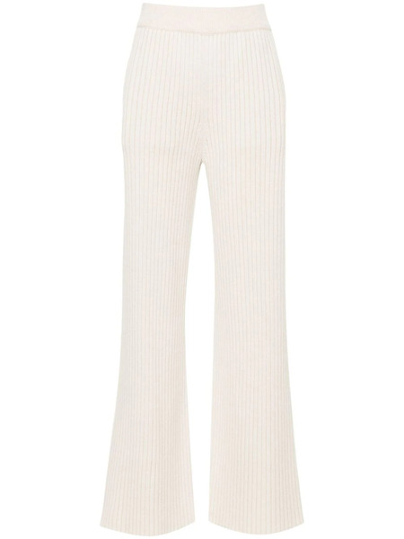  Eleventy Chunky-ribbed Trousers - Neutrals 