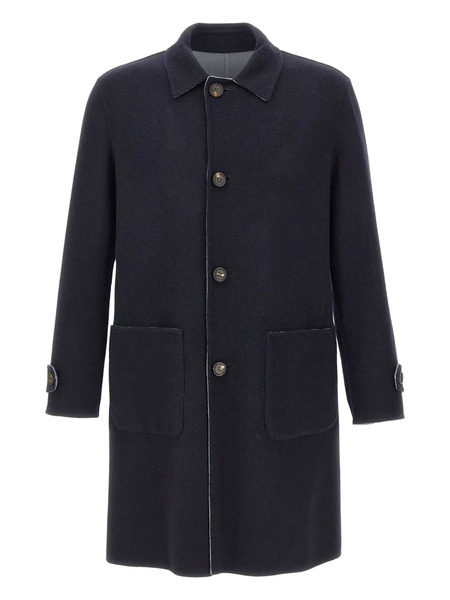  Eleventy Classic-collar Wool Coat - Blue 
