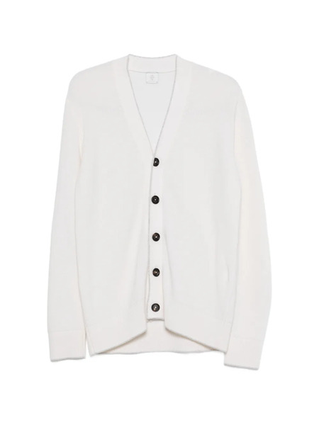  Eleventy Contrasting-trim Buttoned Cardigan - Neutrals 