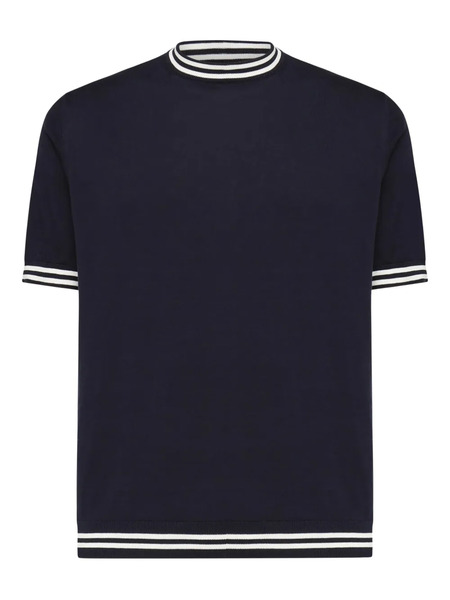 Eleventy Cotton Short-sleeved Sweater - Blue 
