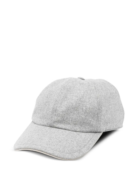  Eleventy Curved-peak Wool Baseball Cap - Grey 