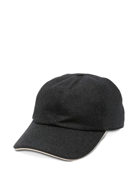  Eleventy Curved-peak Wool-blend Baseball Cap - Black 