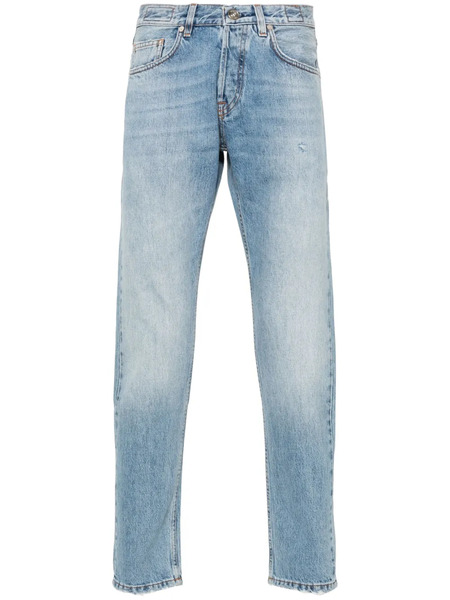  Eleventy Distressed Tapered-leg Jeans - Blue 