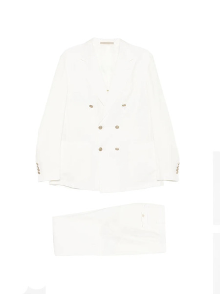  Eleventy Double-breasted Suit - White 