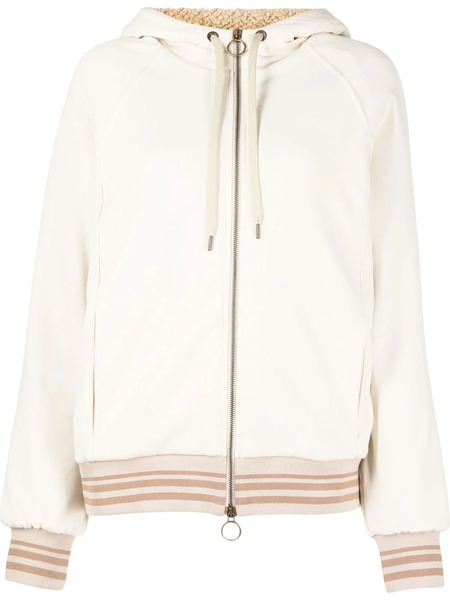  Eleventy Drawstring-hood Zipped-up Bomber Jacket - Neutrals 