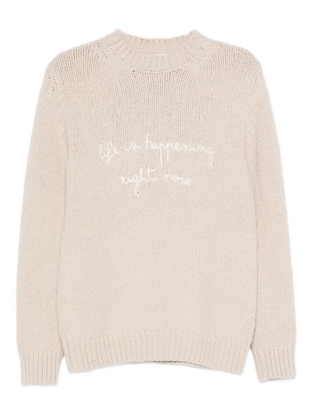  Eleventy Embroidered Crew-neck Sweater - Neutrals 